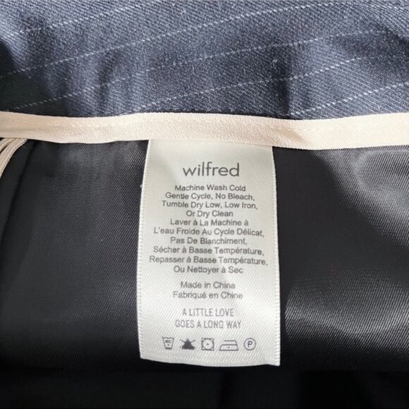 𝅺WILFRED | Tie-Front Skirt Navy Pinstripe Size 10 - Picture 9 of 10